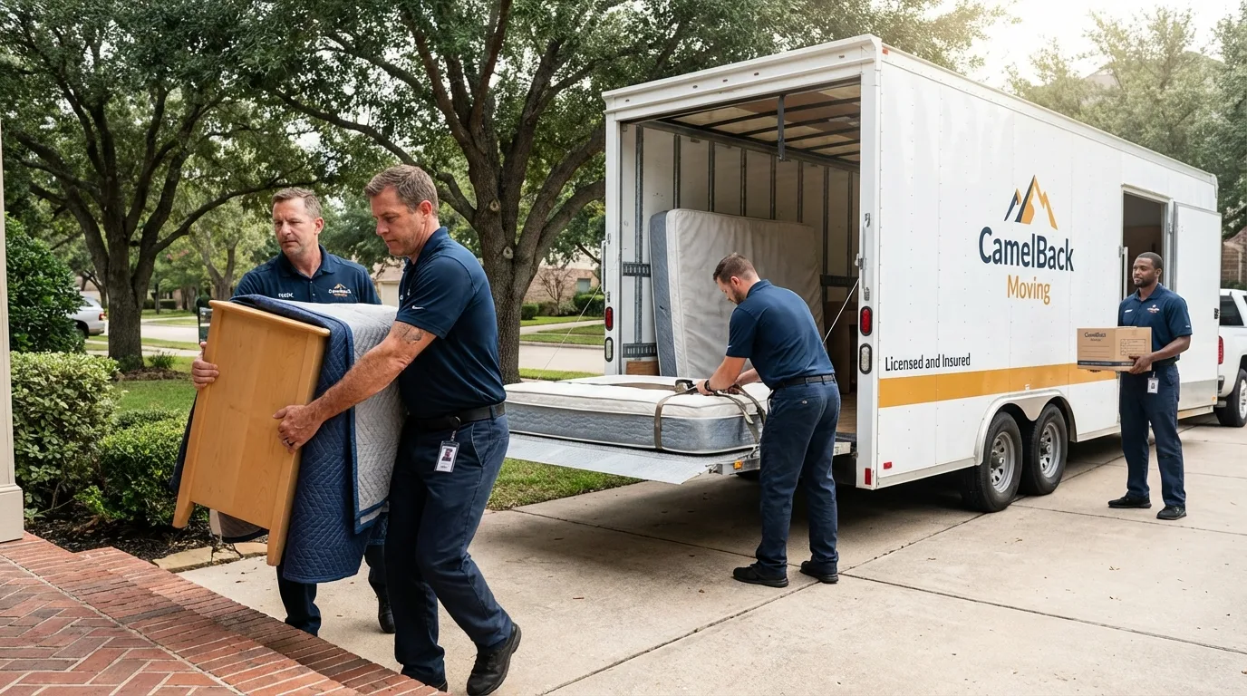 Crew loading residential truck for cross-state move from Iselin, NJ
